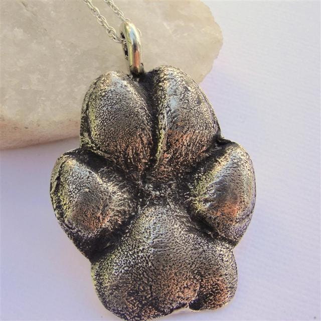 Dog Paw Print Necklace Jewelry Personalized in Sterling Silver
