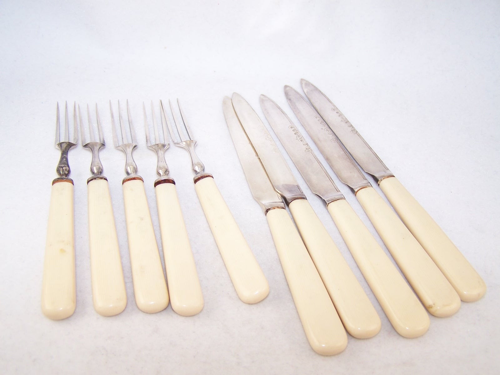 Antique Victorian Mappin Webb Silver Plate Fruit Or Berry Fork Set