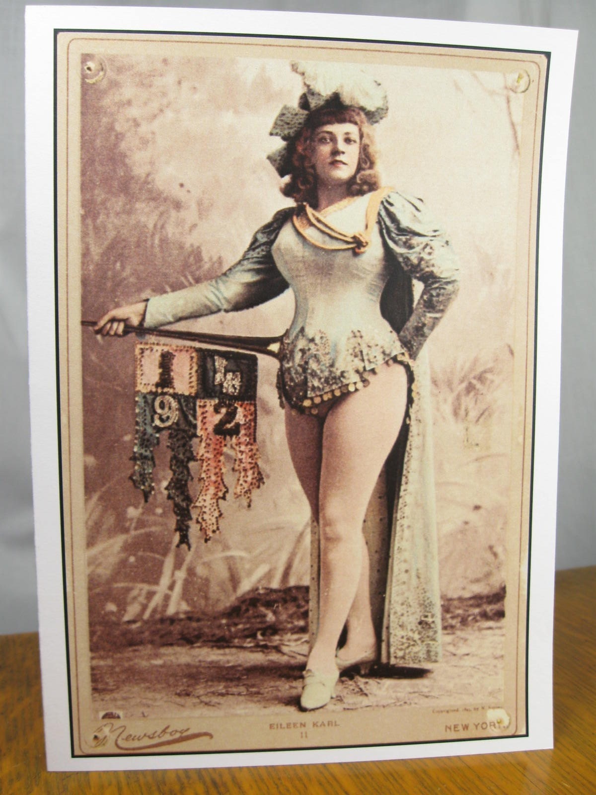 Lady Eileen Antique Fashionista Victorian Print Greeting Card Blank