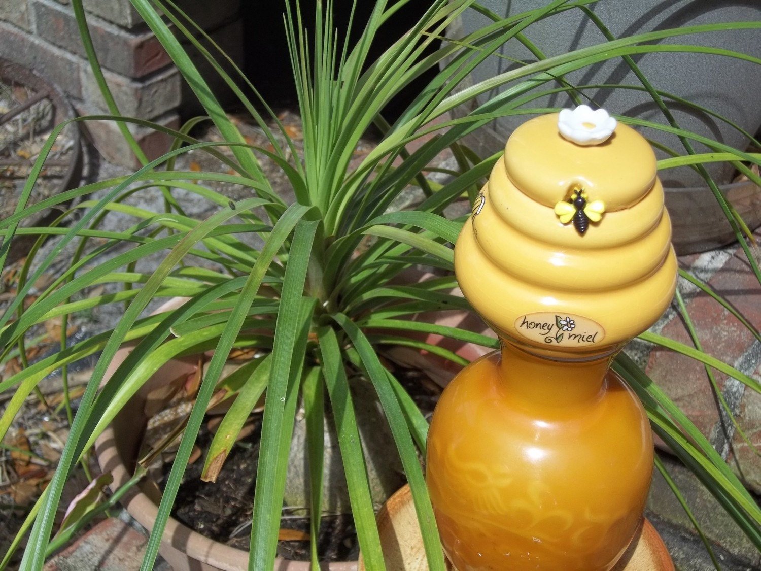 Recycled Garden Yard Art Totem - Tuscan Honey