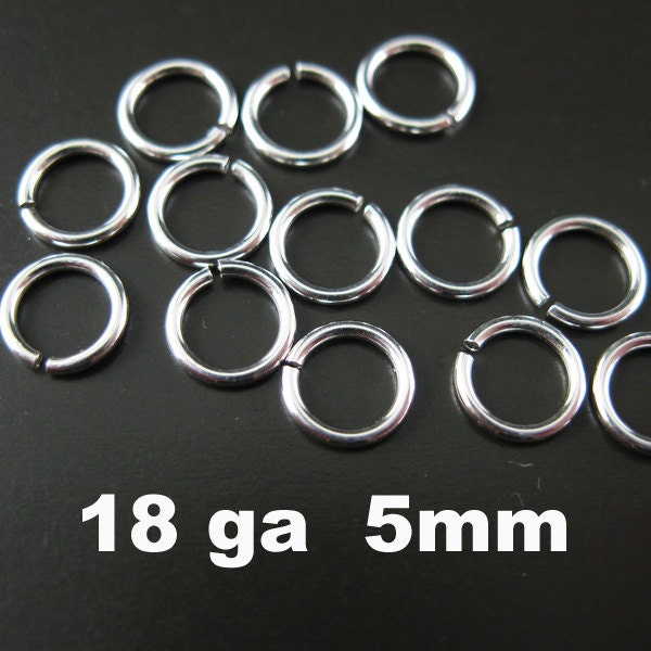 Save 5 Percent - Sterling Silver Open Jump Rings - 18 ga - 5mm ( 100pcs ) JP18