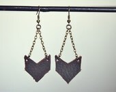 Little Leather Chevron Earrings