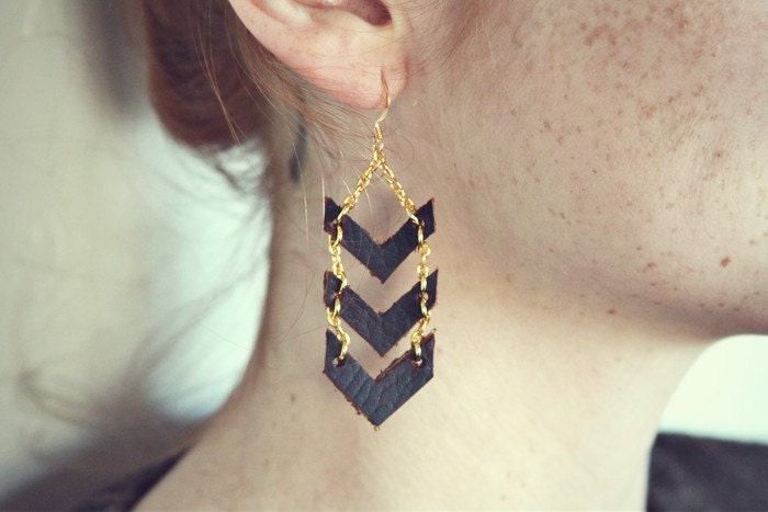 Gold Chevron Dangles