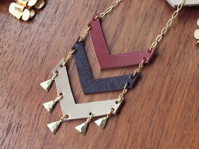 Autumn Triple Chevron Necklace