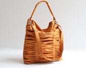 Poetry in Dark Mustard / Pleated Bag / Shoulder Bag / Diaper / Travel / Ruffles Bag / Messenger / Cross Your Body / Choose your Color