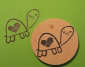 Turtle Love hand carved stamp