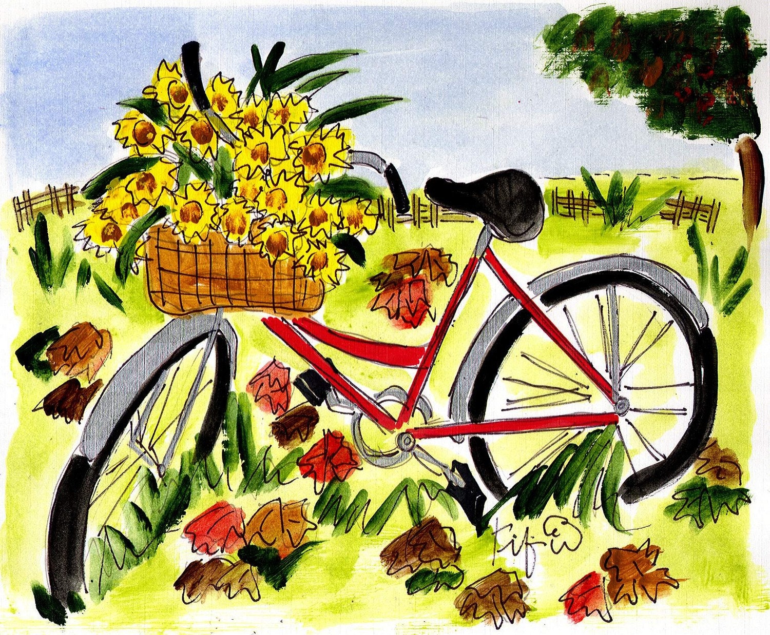 Autumn Bicycle in a Field