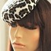 Leopard Print Cocktail Hat Hand Blocked Felt Mini Pillbox Hat Fascinator