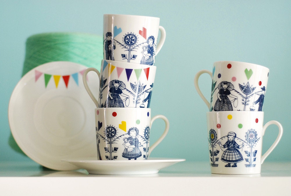 Folklore and fun cup & saucer