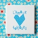 Small screenprinted tile L'amour toujours