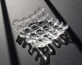 Square fused clear glass basket
