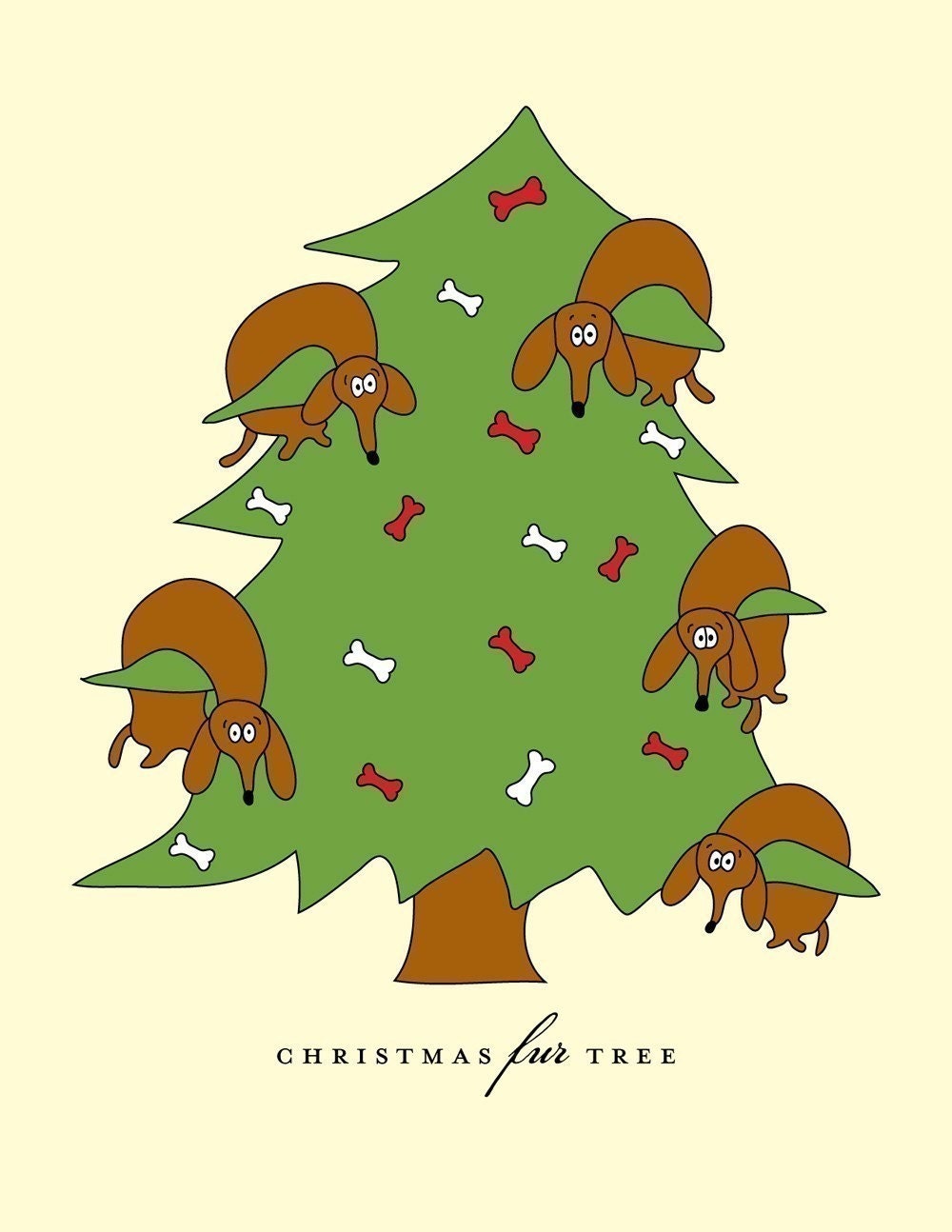 Fur Tree Dog Holiday Card set of 6 by She's SO Creative (HC138-s6)