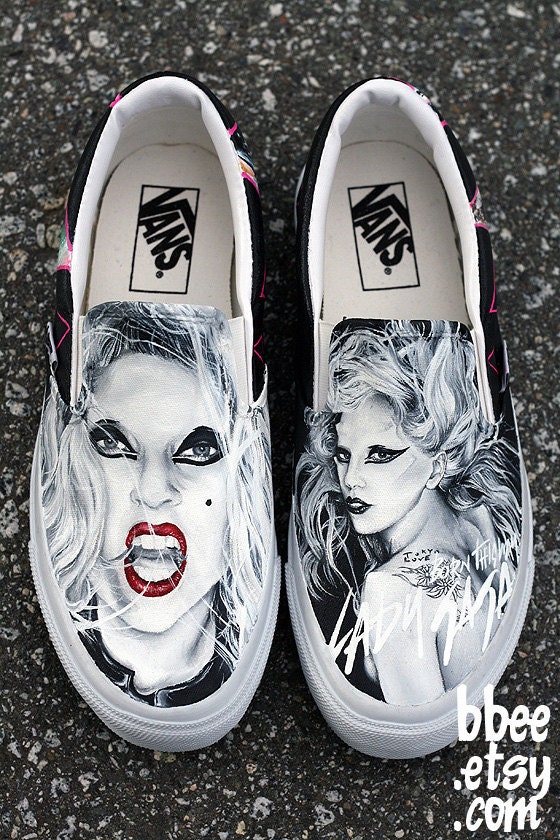 Hand Painted Original Lady Gaga Born This Way Shoes 6.5