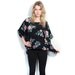 Caftan blouse boho floral top Medium