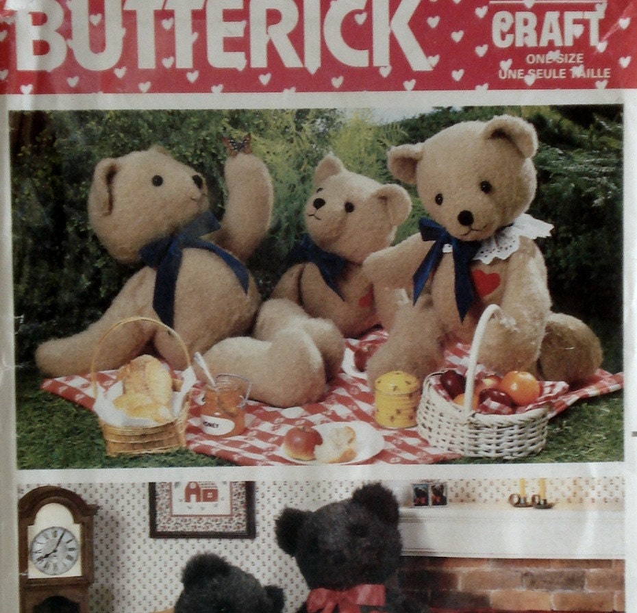 butterick teddy bear pattern