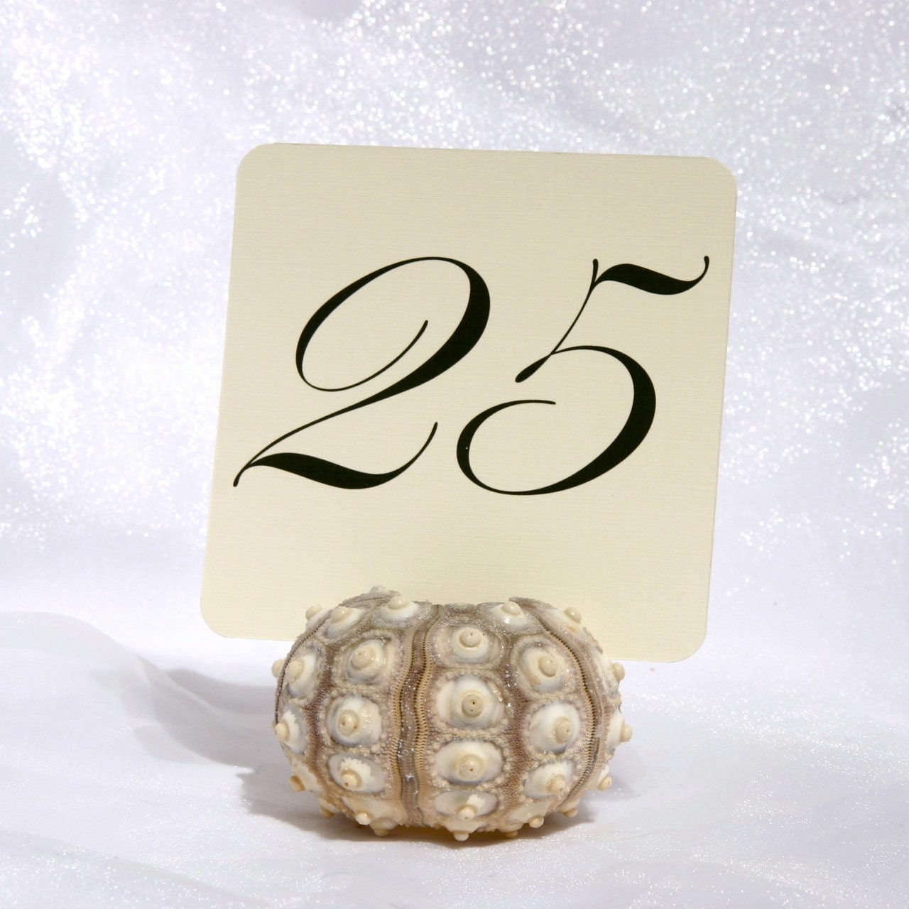 Clearance-Ivory Linen Table Numbers-(4 x 4 )-Set of 15