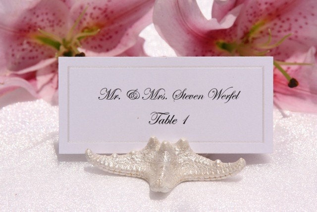 Pearlized Starfish Place Card Holder, set of 100
