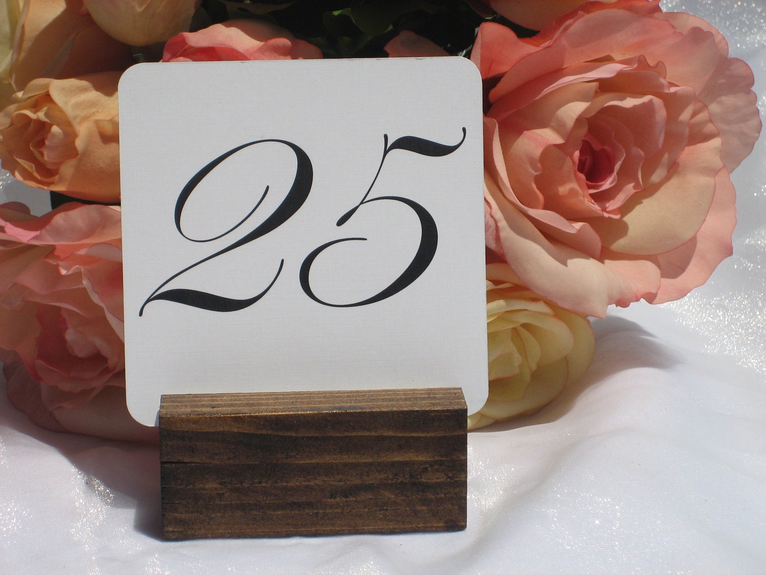 Rustic Wood Table Number Holders- Set of 5 and 1 rustic wood Pen Holder-RESERVED