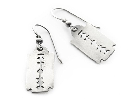 SALE-Razor Blade earrings