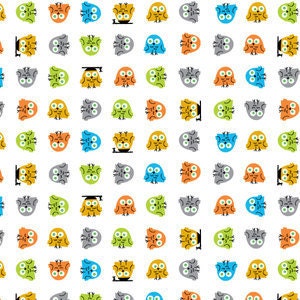 Happy Drawing by Ed Emberly, Owls, 1 yard organic cotton