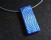 Textured pearlescent blue pendant