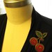 Felt and zipper cherry brooch