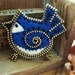 Felt and zipper Blue jay brooch
