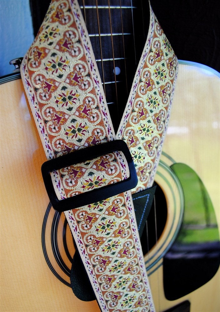 Adjustable Acoustic Guitar Strap Vintage by jlstephenscouture