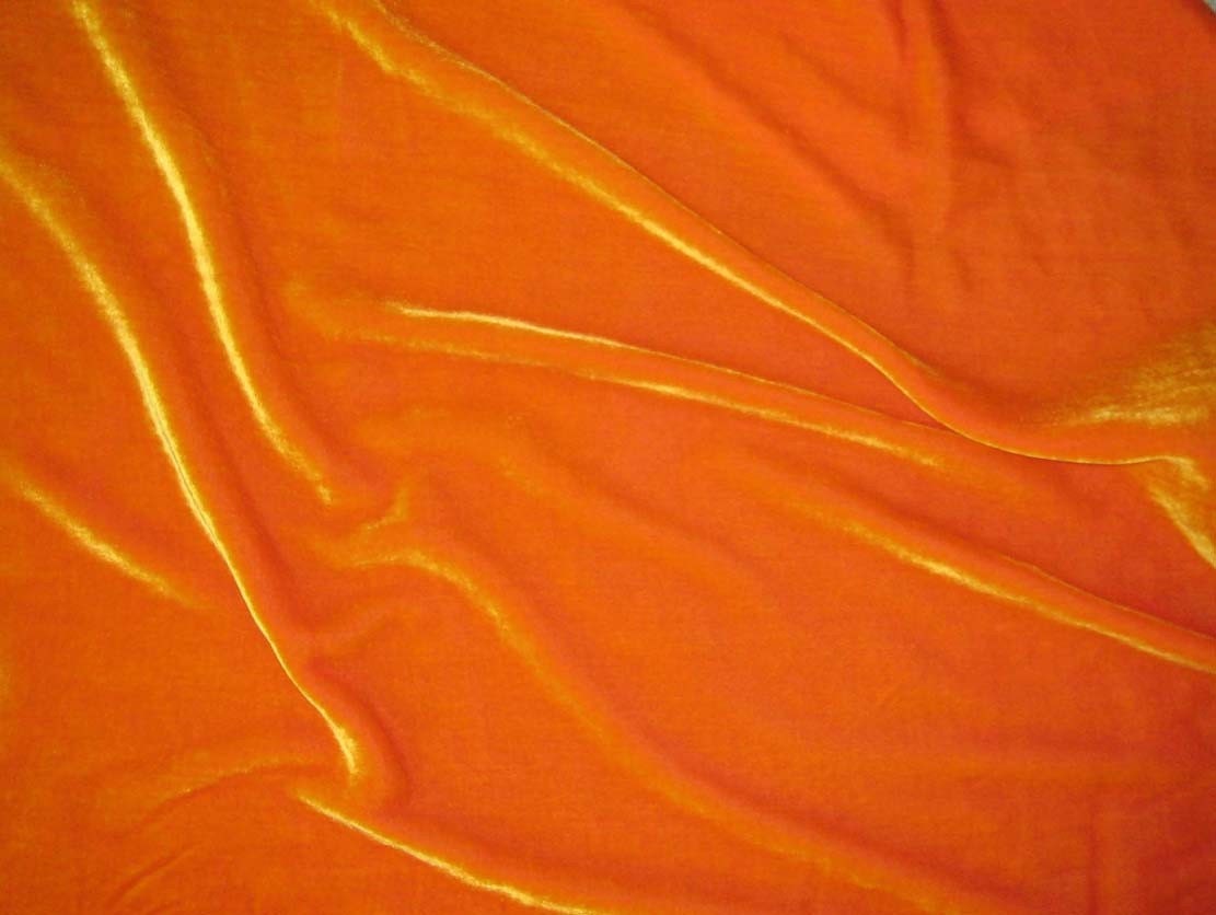 Iridescent Golden Orange Silk Velvet Fabric by silkfabric on Etsy
