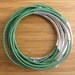 Mint Green Leather Cord Bangles With Silver Plated Tubes