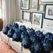 Navy Blue Ombre Ruffle Rose Pillow - Large
