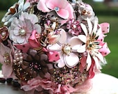 Sweets for your Love - vintage brooch GREAT bouquet  - pink and brown