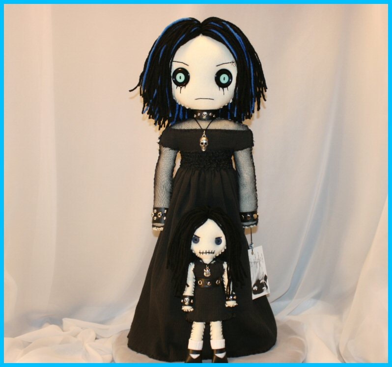 OOAK Hand Stitched Rag Doll Creepy Gothic Folk Art By Jodi Cain