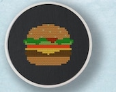 Hamburger. Food Cross Stitch Pattern PDF File