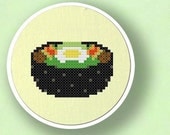 Dolsot Bibimbap. Korean Food Cross Stitch PDF Pattern