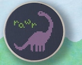 Cute Dino Rawr. Dinosaur Cross Stitch Pattern PDF File
