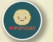 I Heart Pupusas. Salvadoran Food Cross Stitch PDF Pattern