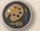 I love Art. Set of three Cross Stitch PDF Patterns