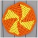 Pinwheel Hot Pad Orange & Yellow from  Recycled Fabrics On Sale