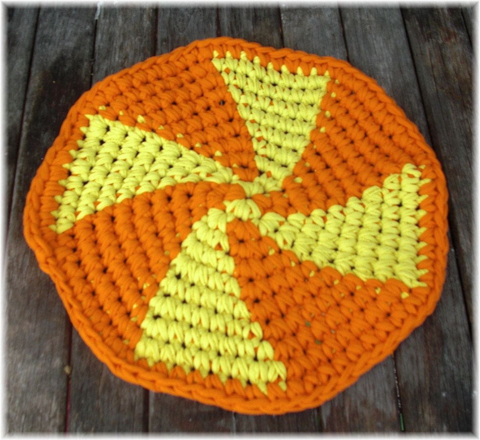 Pinwheel Hot Pad Orange & Yellow from  Recycled Fabrics On Sale