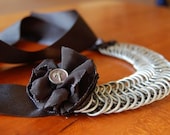 Chainmaille Rosette Ribbon Necklace