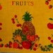 Vintage Mid Century Towel Linen Tropical Fruits Marigold SALE