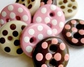 Neapolitan Candies  (handmade buttons set  of 9)