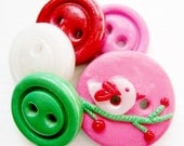Perdy Birdy (handmade buttons set of 5)