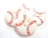 Baseball (handmade buttons set of 4)