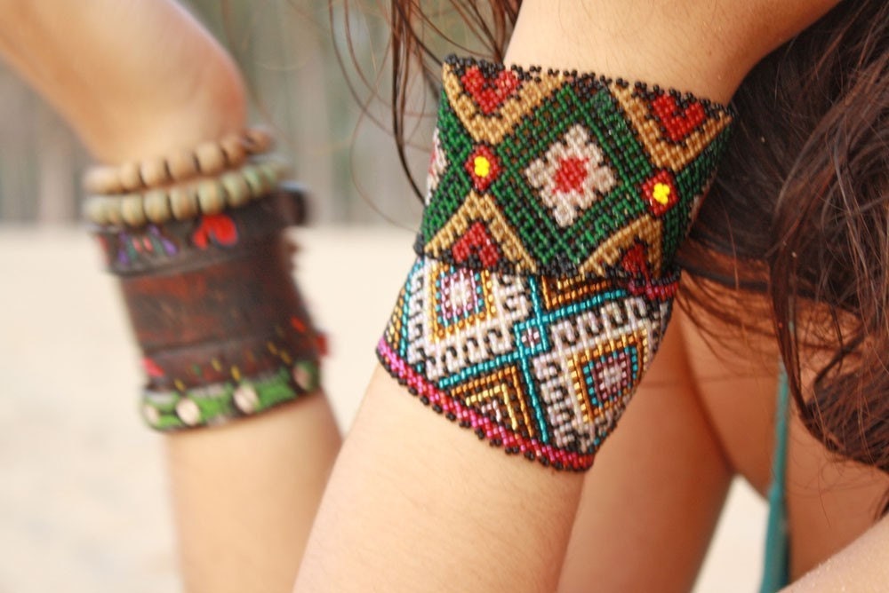 Huichol authentic beaded Bracelet Ethnic Jewelry collection