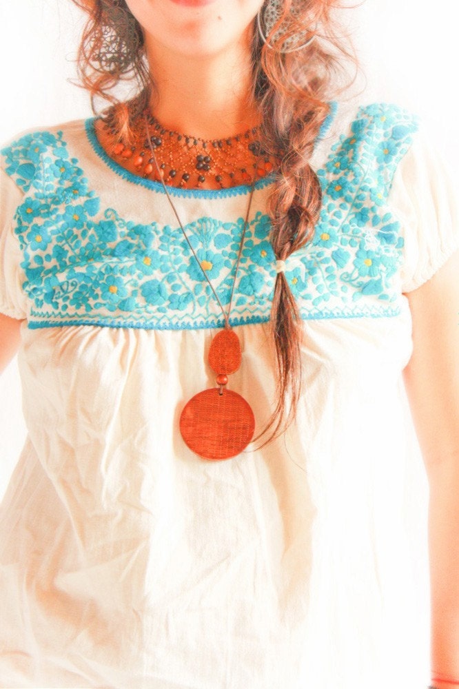 Florecitas Mexicanas embroidered ethnic mini blouse
