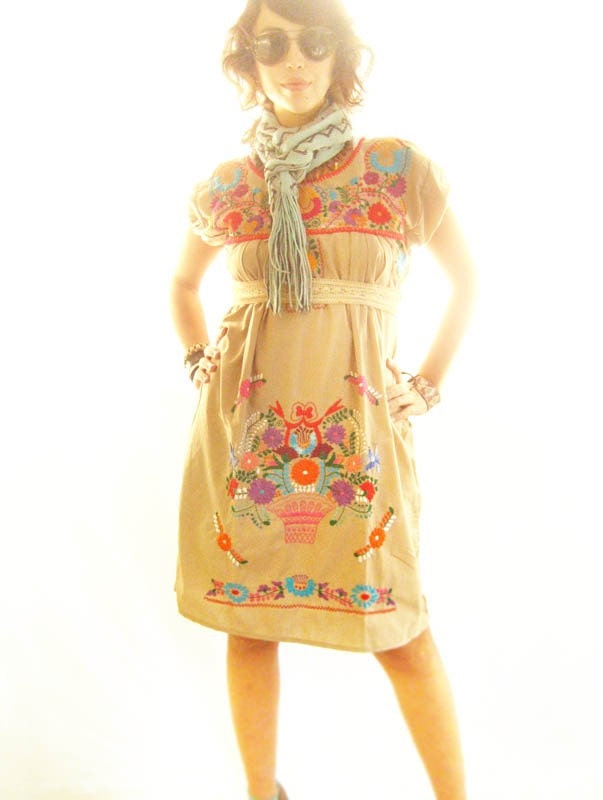 Turquoise Love Ethnic Peasant Chic dress