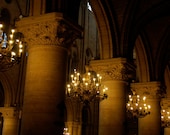 Glowing Chandeliers, Notre Dame, Paris - 8x10 Photograph