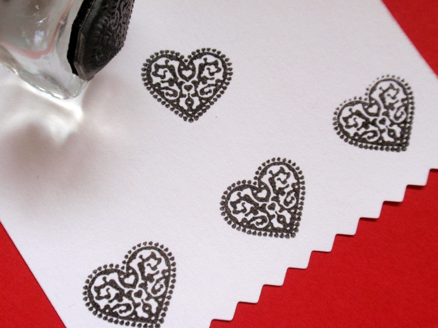 Little Dutch Heart Rubber Stamp  - Handmade by BlossomStamps